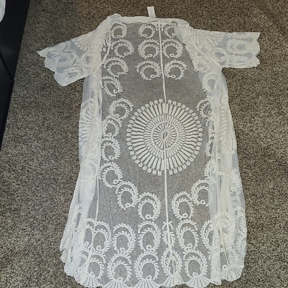 Elegant White Lace Cover-Up